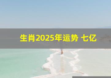 生肖2025年运势 七亿